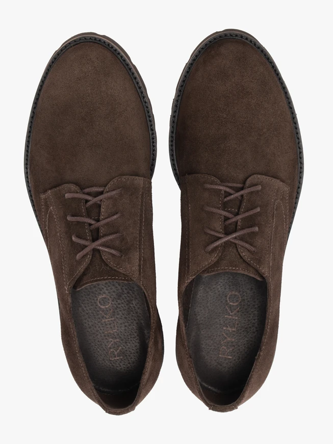 Dunkelbraune Velourshalbschuhe