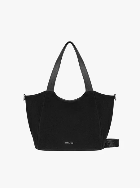 Schwarze weiche Handtasche