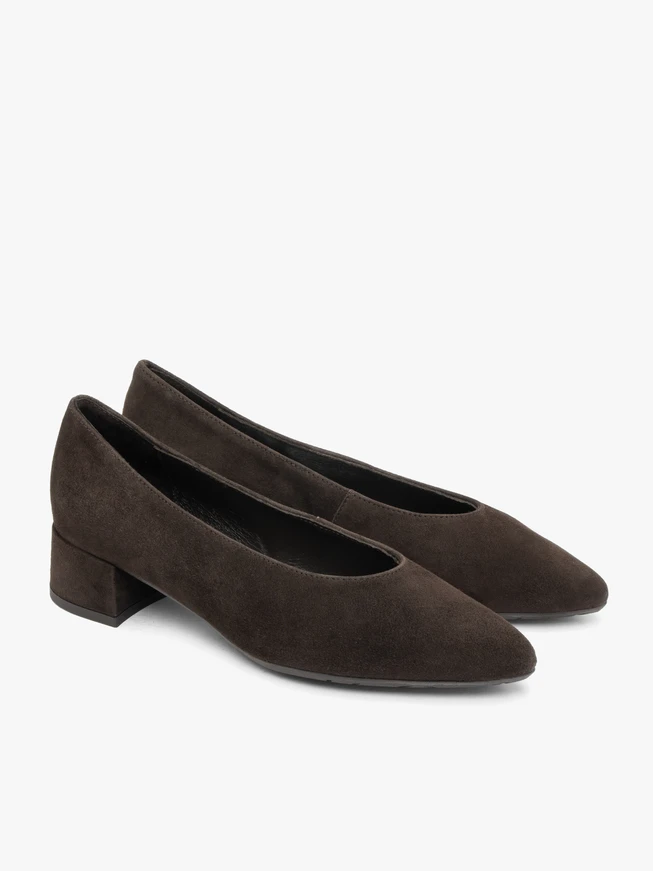 Dunkelbraune Pumps aus Veloursleder