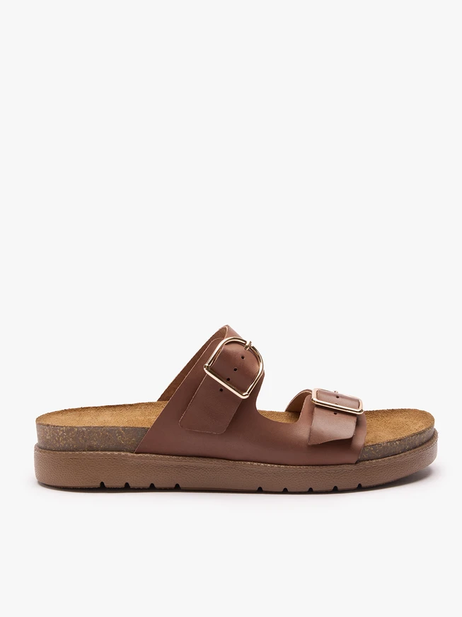 Braune Flip-Flops mit zwei Riemen