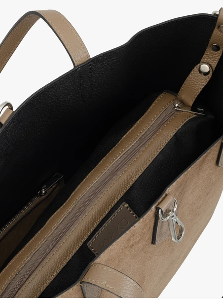 Beige große A4 Handtasche