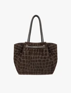 Braune Handtasche mit Krokodilledermuster