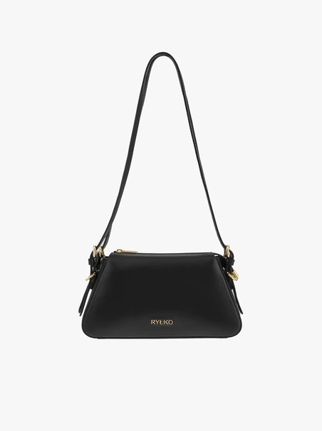 Kleine schwarze Lederhandtasche