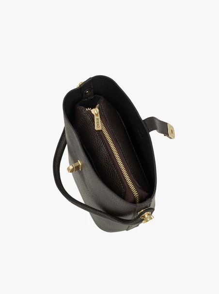Kleine braune Lederhandtasche