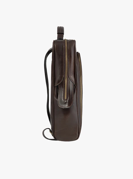 Brauner Lederrucksack A4 für Laptop-Handgepäck