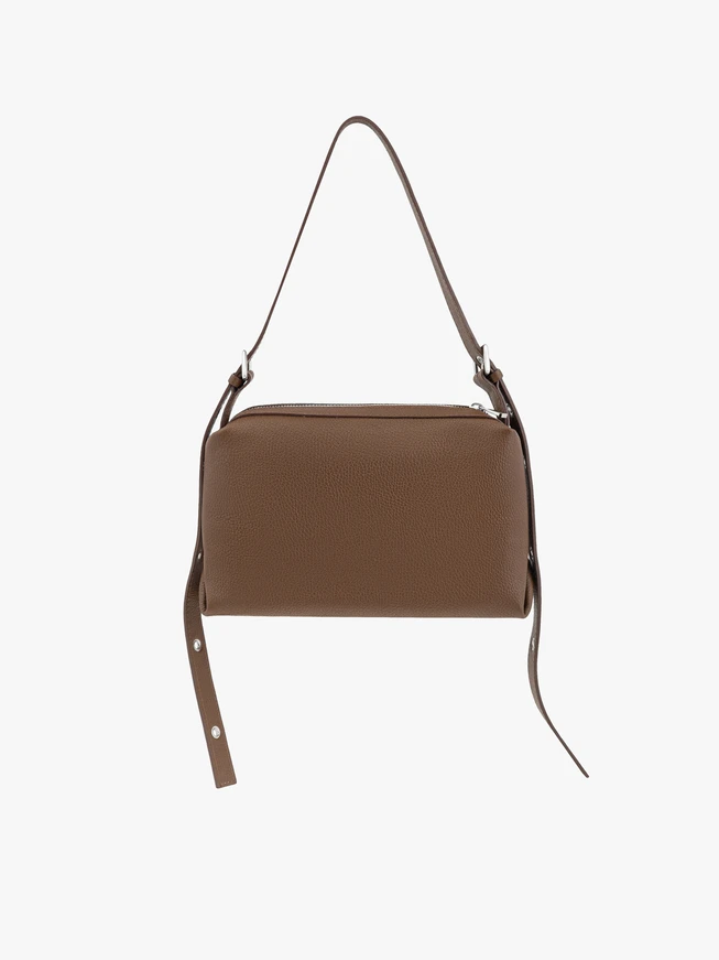 Hellbraune Handtasche mit Krokodilleder-Optik