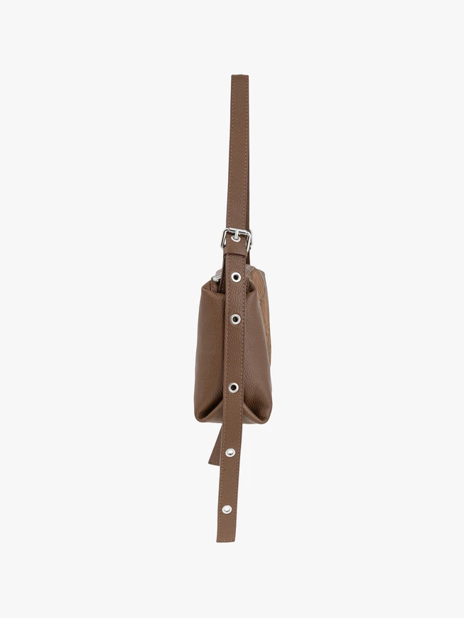 Hellbraune Handtasche mit Krokodilleder-Optik