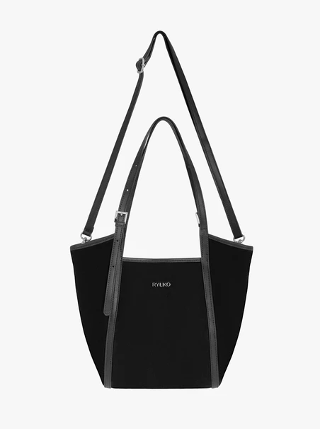 Schwarze mittelgroße Handtasche