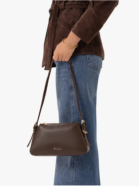 Kleine braune Lederhandtasche