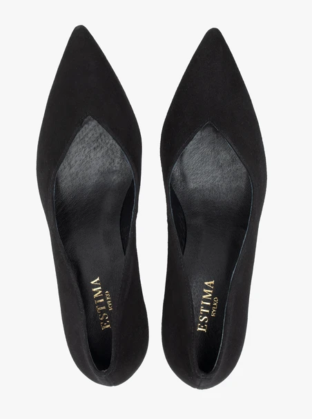 Schwarze Stiletto-Pumps aus Velours