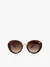Runde Sonnenbrille mit Leopardenmusterrahmen