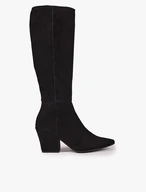 Schwarze Velourslederstiefel