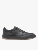 Schwarze Sporthalbschuhe aus Leder