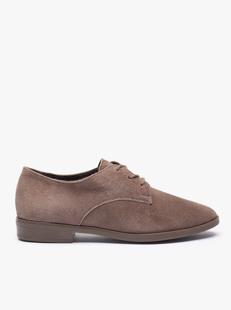 Graubraune Velourslederhalbschuhe