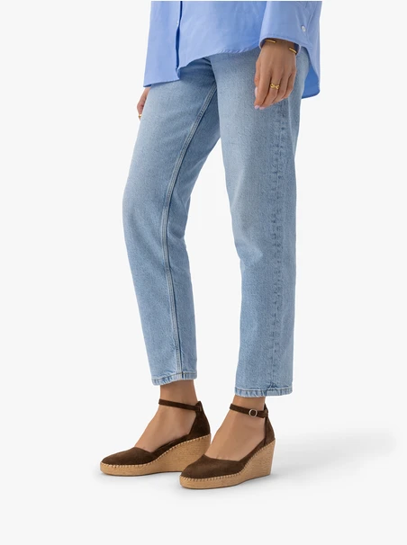 Espadrilles aus braunem Veloursleder