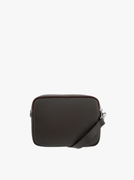 Handtasche aus braunem Leder und Velours