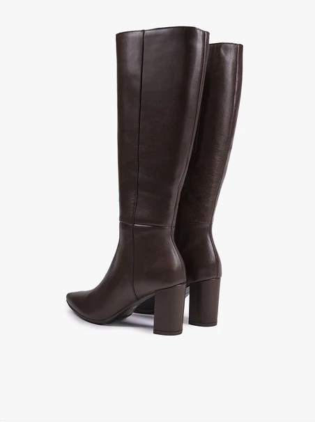 Dunkelbraune Stiletto-Stiefel