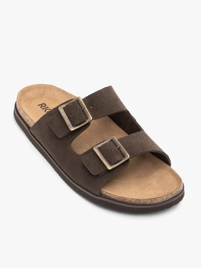 Braune Velours-Flip-Flops
