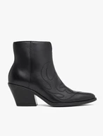 Schwarze Cowboy-Stiefeletten mit Ziernähten