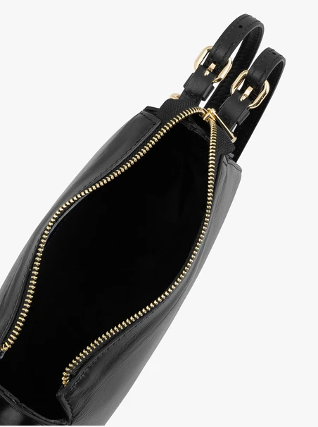 Kleine schwarze Lederhandtasche