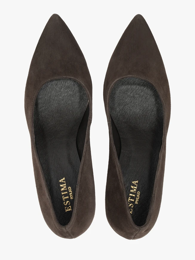 Dunkelbraune Pumps aus Veloursleder
