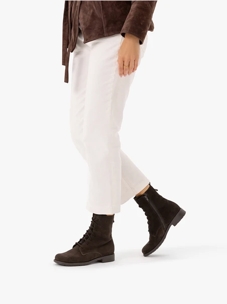 Dunkelbraune Velourslederstiefel