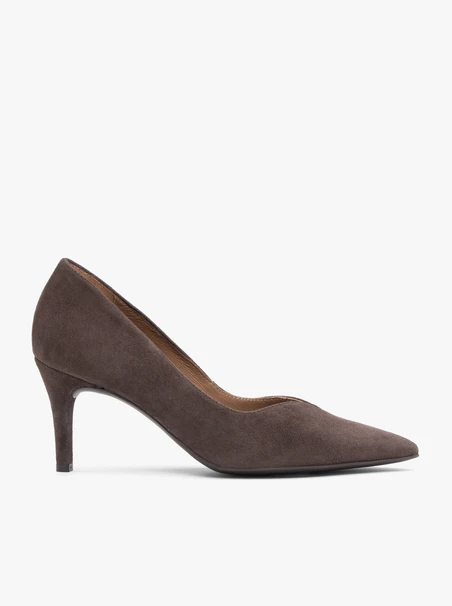 Stiletto-Pumps aus dunkelbraunem Velours