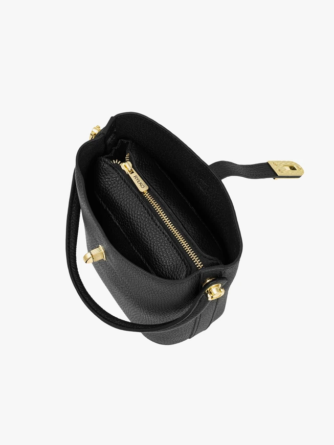 Kleine schwarze Lederhandtasche