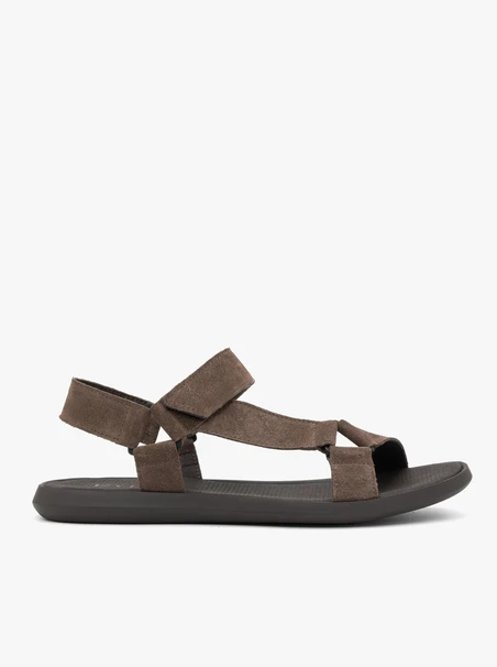 Grau-braune Klettsandalen