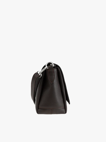 Dunkelbraune Handtasche mit Magnetverschluss