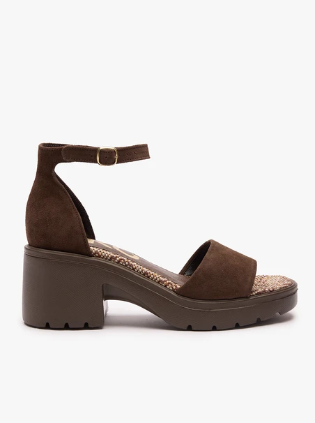 Dunkelbraune Sandalen mit Trapper-Boden