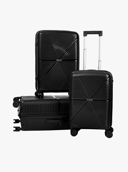 Set aus 3 schwarzen Hartschalenkoffern S, M und L