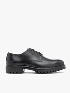 Schwarze Lederhalbschuhe