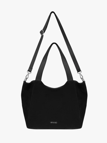 Schwarze weiche Handtasche