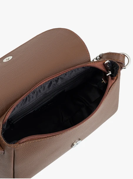 Hellbraune Handtasche mit Krokodilleder-Optik