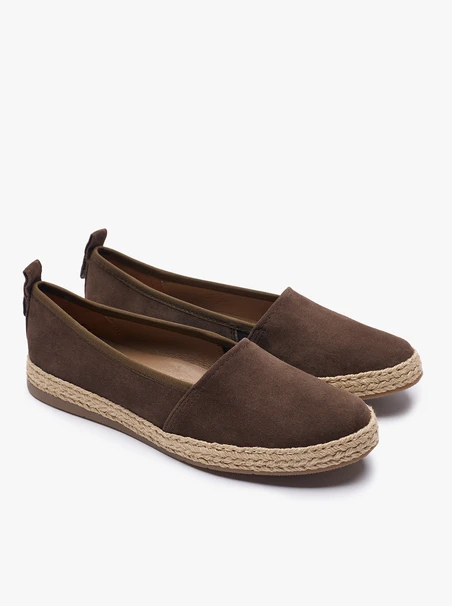 Espadrilles aus dunkelbraunem Veloursleder