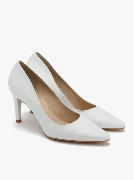 Weiße Stiletto-Pumps