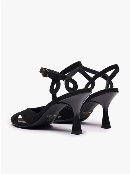 Schwarze Stiletto-Sandalen