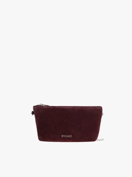 Burgunderrote Handtasche mit Kette