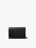Schwarze Leder-Clutch-Tasche mit Kette