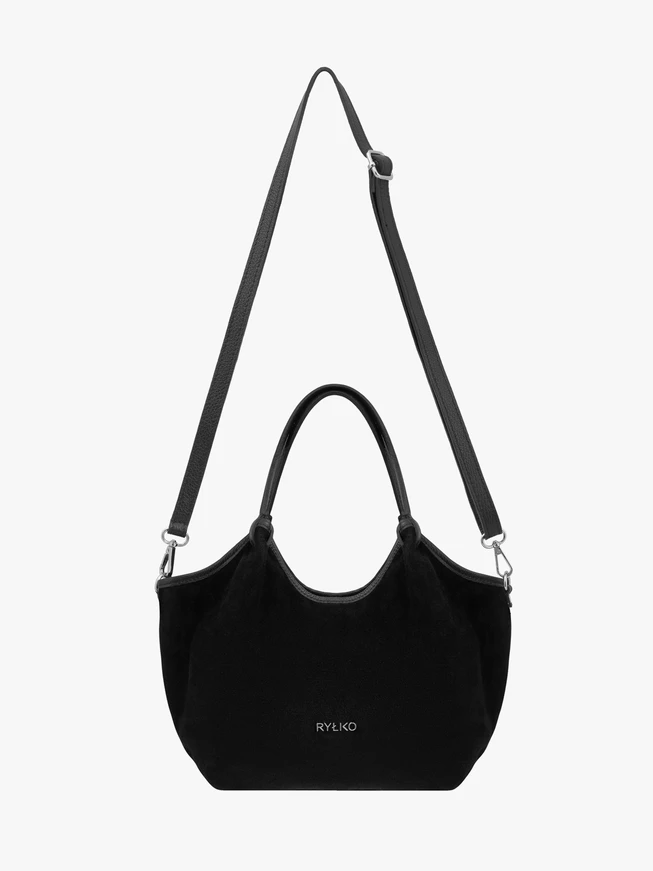 Schwarze weiche Handtasche