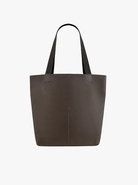 Braune große Shopper-Tasche aus Leder