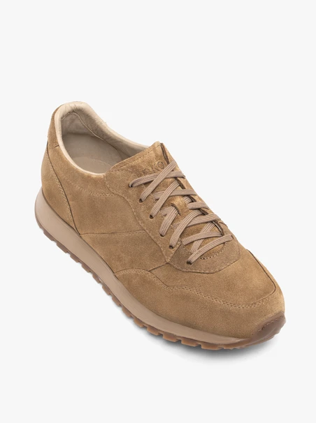 Beigefarbene Schnürhalbschuhe