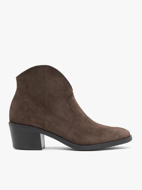 Braune Cowboystiefel aus Veloursleder