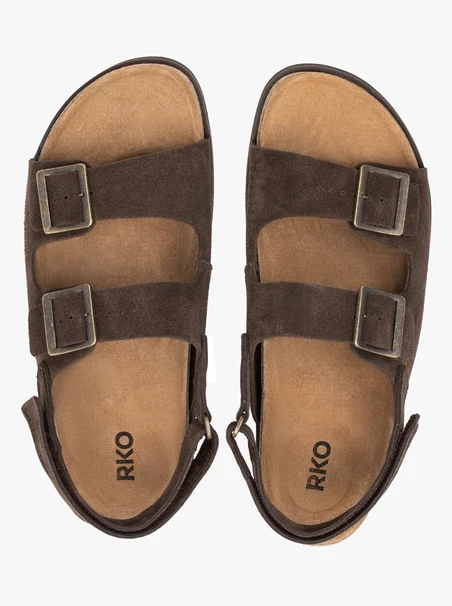 Sandalen aus braunem Veloursleder
