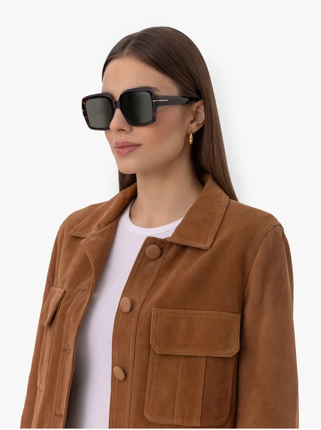 Quadratische Sonnenbrille mit Pantherrahmen
