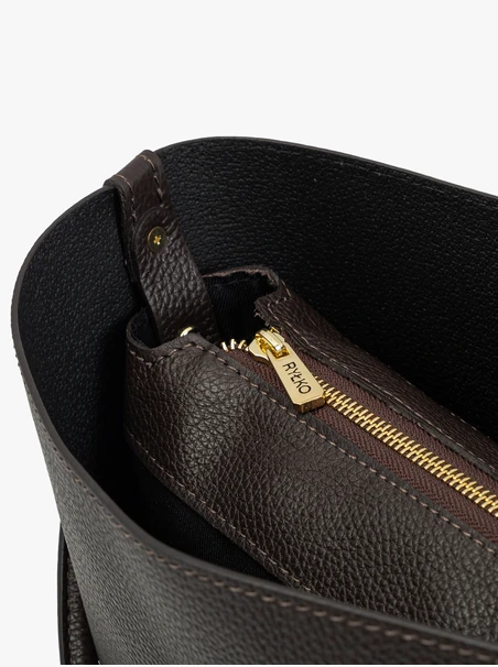Braune elegante Handtasche aus Vollnarbenleder