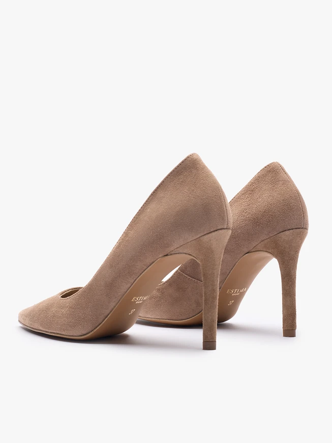 Hellbraune hohe Stiletto-Pumps
