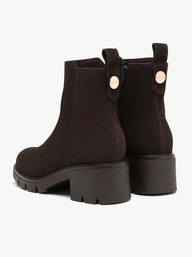 Dunkelbraune Velourslederstiefel