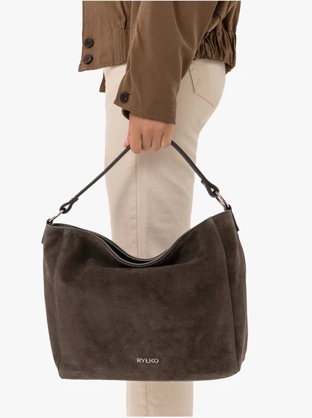 Dunkelbraune weiche A4-Tasche